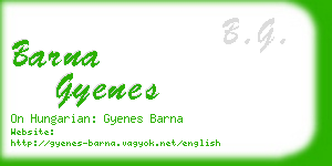 barna gyenes business card